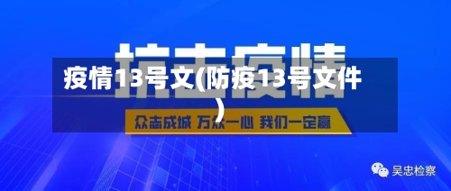 疫情13号文(防疫13号文件)-第2张图片