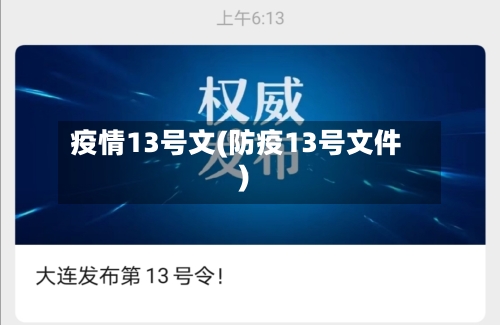 疫情13号文(防疫13号文件)
