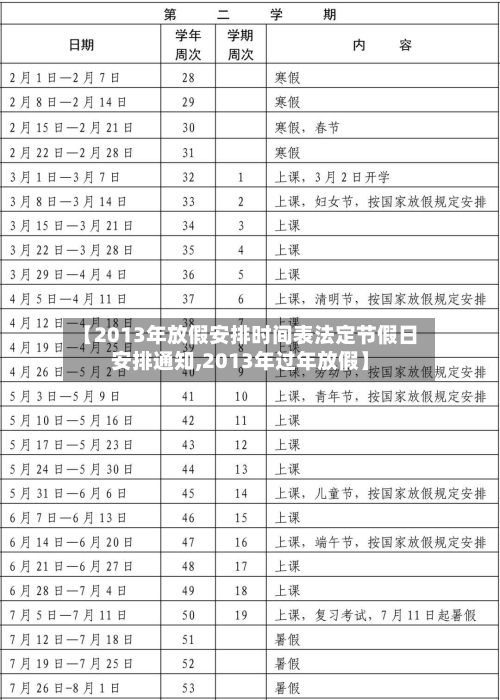 【2013年放假安排时间表法定节假日安排通知,2013年过年放假】
