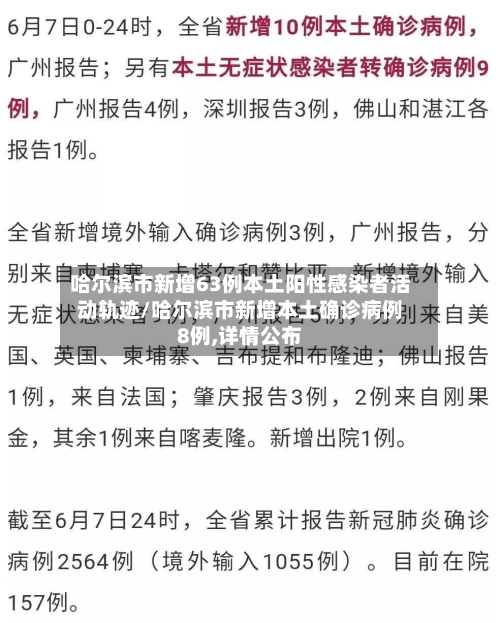 哈尔滨市新增63例本土阳性感染者活动轨迹/哈尔滨市新增本土确诊病例8例,详情公布